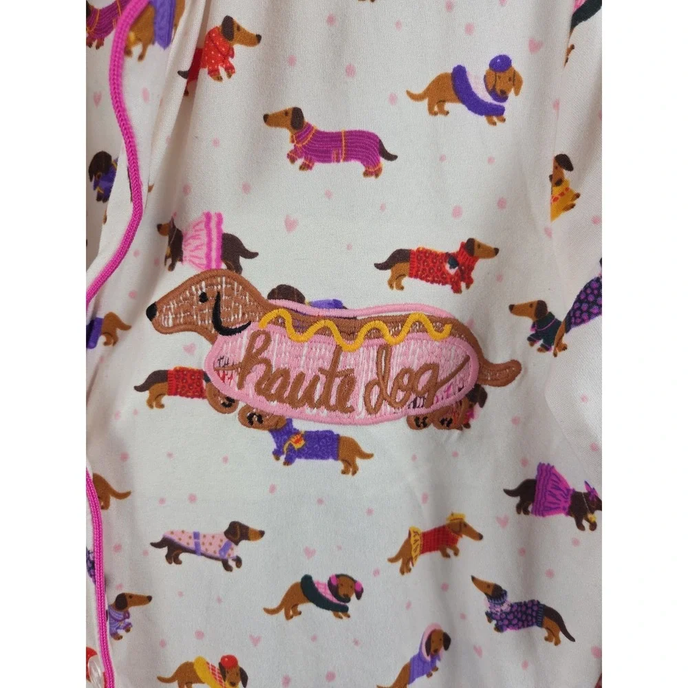 Beauty Sleep Social S Pajama Lounge Set Haute Dog Dachshunds in Sweaters Print